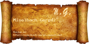 Miselbach Gergő névjegykártya